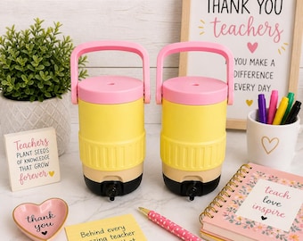 Teacher Gift Can Cooler | Pencil Theme 12oz Can Holder | Cute Teacher Appreciation Gift | Back to School Gift | Handmade Drink Sleeve
