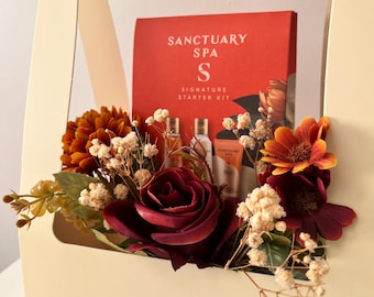 Gift Set For Her Pamper | Faux Floral Bouquet, Self-Care Pamper Kit