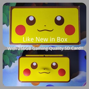 Nintendo new Pikachu Edition 2DS XL LL Console W 256GB SD Card in