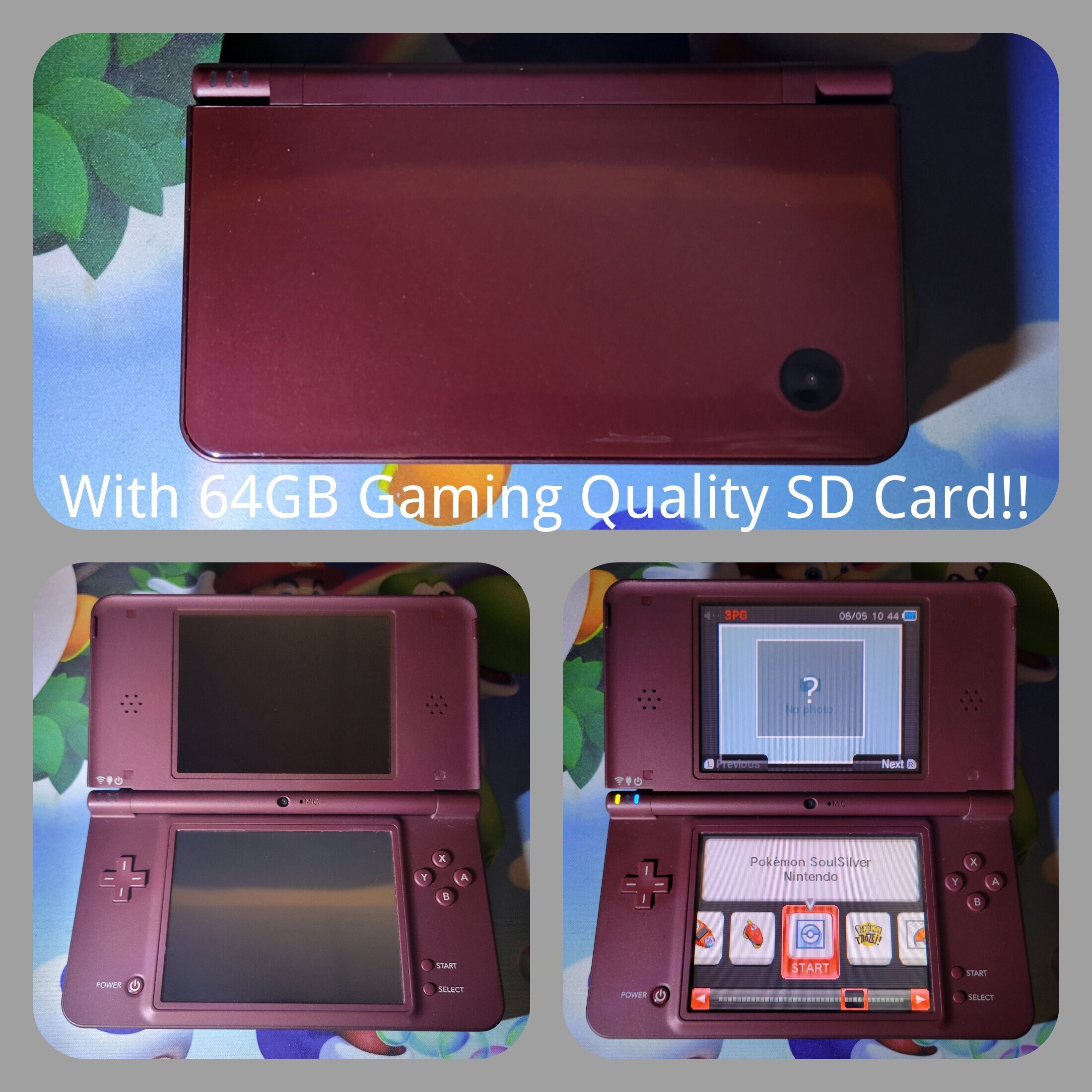 Nintendo DSi XL Burgundy Red With Charger - Available Games for