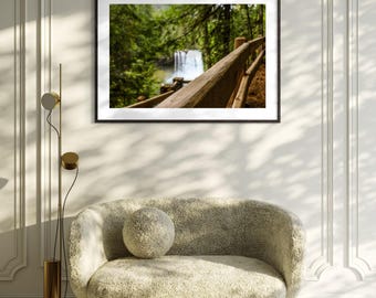 Koosah Falls Wall Art Print, Oregon Waterfall Photography, McKenzie River