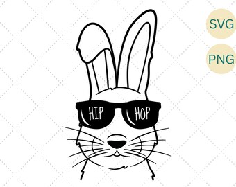 Osterhase mit Sonnenbrille Svg, Junge Ostern Svg, Mädchen Ostern Svg, Hip Hop Svg, Osterhase Svg, Osterhase Svg, Bunny Svg