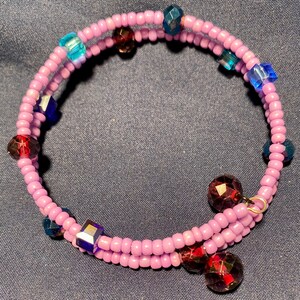 Lilac, Purple and Blue Wrap Bracelet