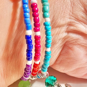 Armband regenboog kralen en tortelduifjes - Pride LGBT Love Sweetheart - vogels regenboog levendige polychromatische wikkel armband geheugendraad