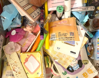 Kawaii scoop, Stationary mystery scoop, confetti scoop, grab bag, office supplies, kawaii, notepad, sticky note, pen