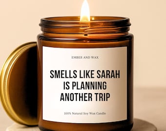 Travel Gifts, Travel Candle, Gift for Traveler, Smells Like Planning Another Trip Candle, Surprise Trip Gift, Travel Lover Candle for Friend