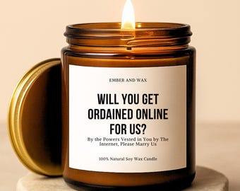 Wedding Officiant Proposal Candle, Officiant Gift Candle, Will You Be Our Officiant Gift, Marry Us Candle, Ordained Ask, Wedding Pastor Gift