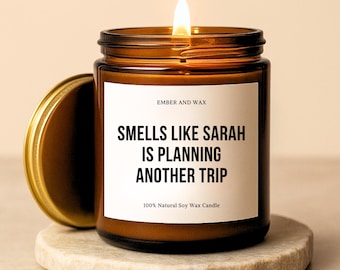 Travel Gifts, Travel Candle, Gift for Traveler, Smells Like Planning Another Trip Candle, Surprise Trip Gift, Travel Lover Candle for Friend