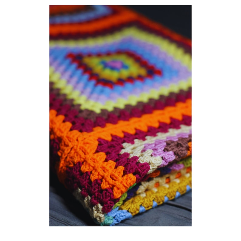 Lap/wheelchair Size Afghan Crochet Granny Square Blanket Etsy