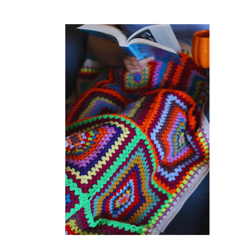 Lap/wheelchair Size Afghan Crochet Granny Square Blanket Etsy
