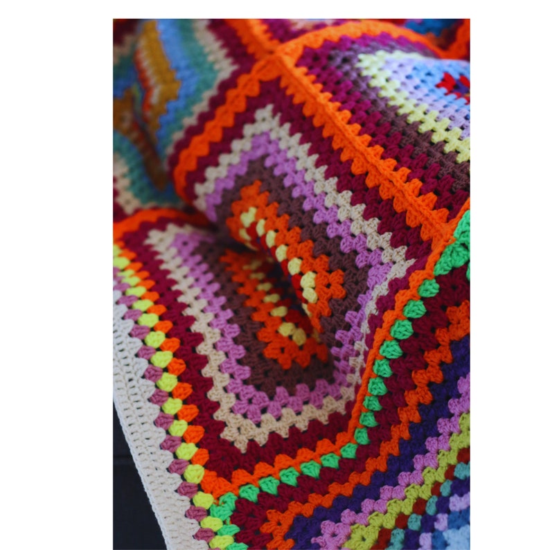 Lap/wheelchair Size Afghan Crochet Granny Square Blanket Etsy