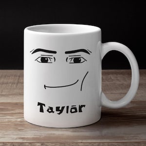 Personalized Roblox Man Face Customized Mug 11oz and 15 oz Double Sided Ceramic Mug Gamer Roblox Face Mug Gamer Mug
