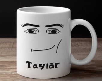 Personalized Roblox Man Face Customized Mug 11oz and 15 oz Double Sided Ceramic Mug Gamer Roblox Face Mug Gamer Mug