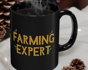 Stardew Valley Farming Expert Tasse: Schwarze Keramik, Gamer Geschenk