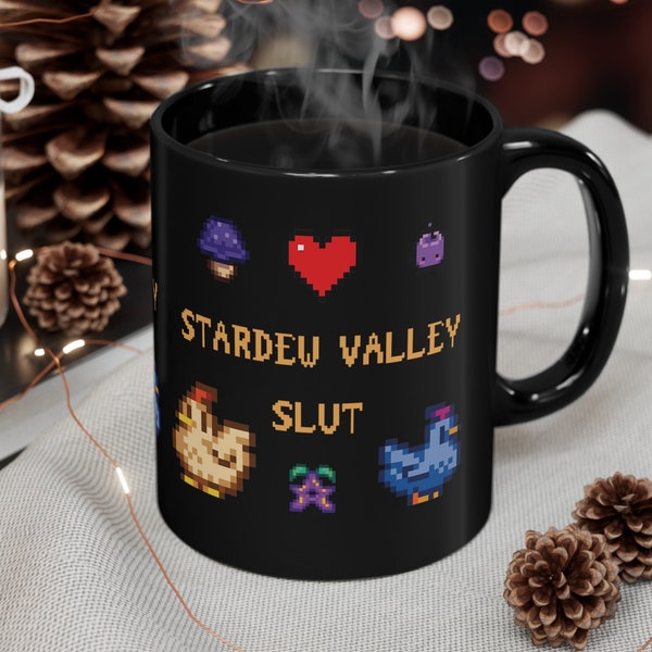 Stardew Valley Slut doppelseitige 11 Unzen 15 Unzen schwarze Tasse