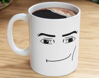 Roblox Man Face Mug 11oz 15 oz Double Sided Ceramic Mug Gamer Roblox Face Mug Gamer Mug