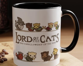 Herr der Katzen Tasse, Das perfekte Geschenk für Ringe Fans, doppelseitig 11, 15oz