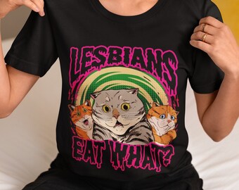 LGBT Lesbian Eat What Cat Vintage T-Shirt, Busy Thinking Shirt, Lesbian Shirt, Pride Month Shirt, For LGBT Shirt Unisex Heavy Cotton Tee