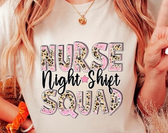 Retro Krankenschwester Nachtschicht T-Shirt: Gildan Cotton Tee