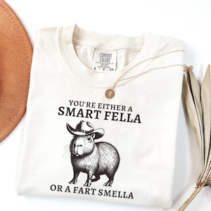 Retro Smart Fella Capybara 90s Shirt, Funny Capybara Vintage T-shirt, Vintage 90s Shirt, Washed Shirt, Vintage Distressed Shirt, Funny Gift