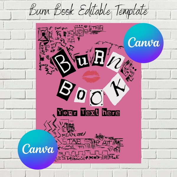Mean Girls Customized Burn Book Cover,Personalized Book Cover | Digital Download  That's So Fetch  You Go Glen Coco