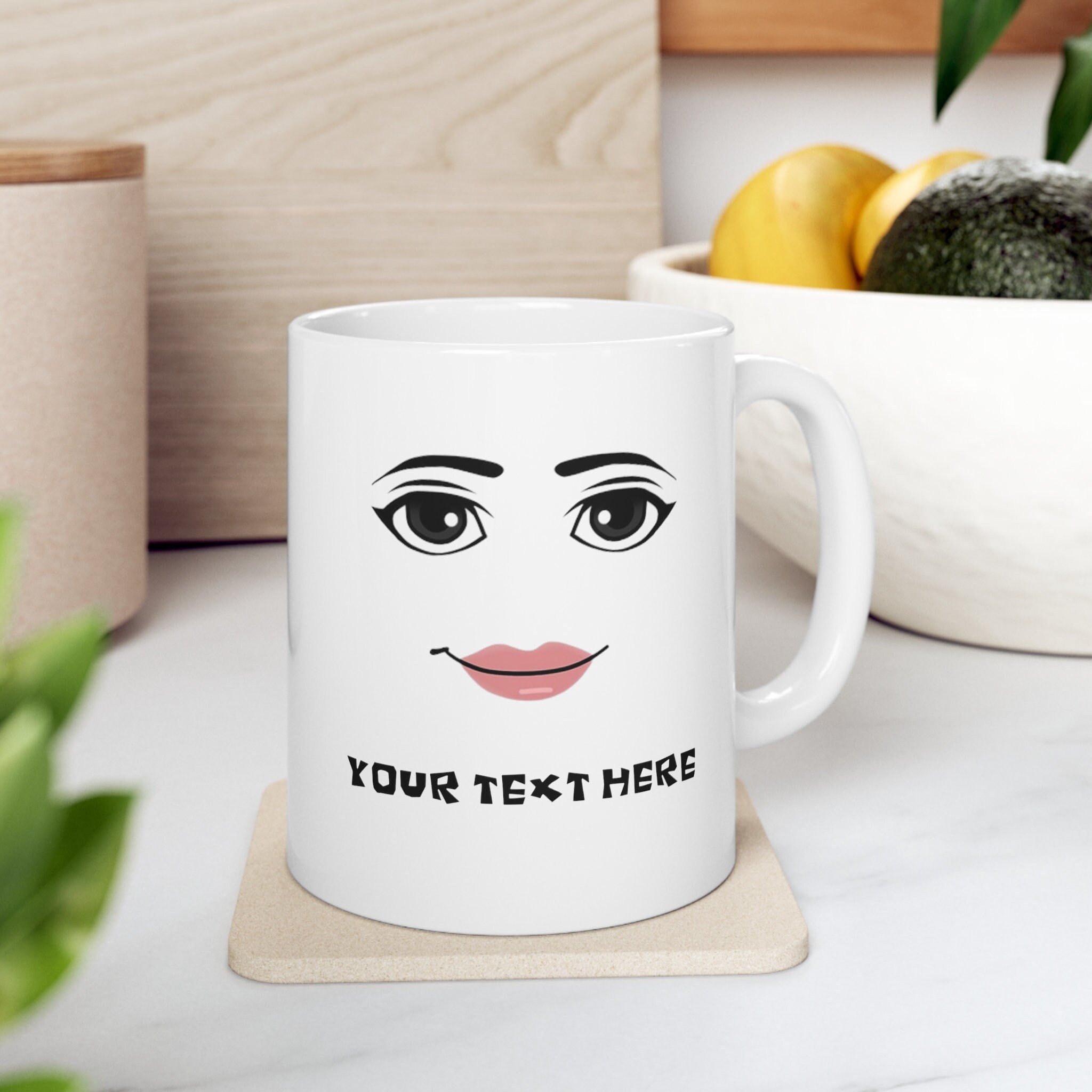 Roblox Man Face Mug 11oz Funny Ceramic Coffee Mug Gift for Family