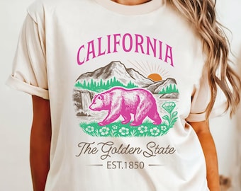 Comfort Colors Kalifornien T-Shirt: Vintage Retro CA Reise T-Shirt