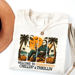 Summerween Halloween Tee, Chillin Thrillin , Funny Halloween Shirt, Mask Halloween Shirt , Phatom Shirt, The Season Shirt