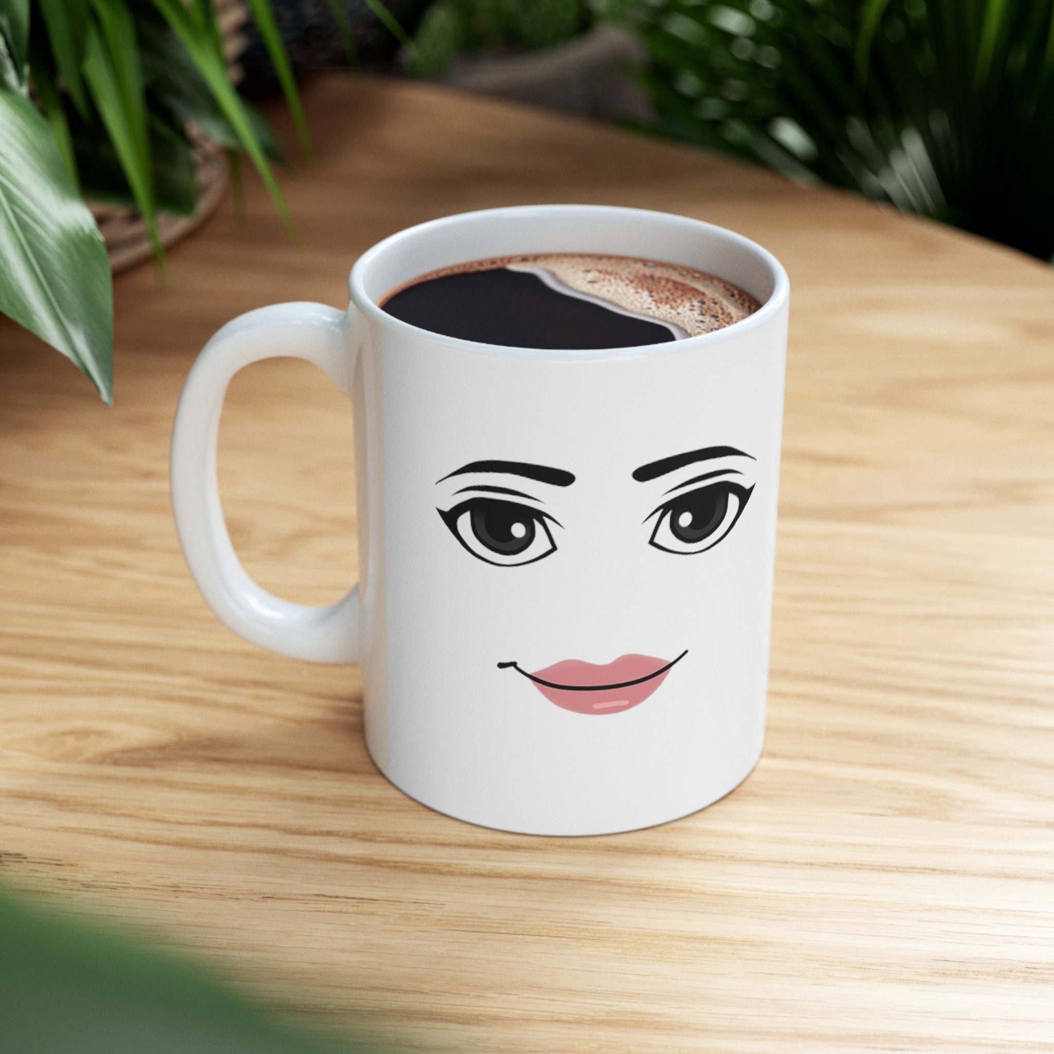 Roblox Woman Face Mug 11oz Double Sided Ceramic Mug Gamer 