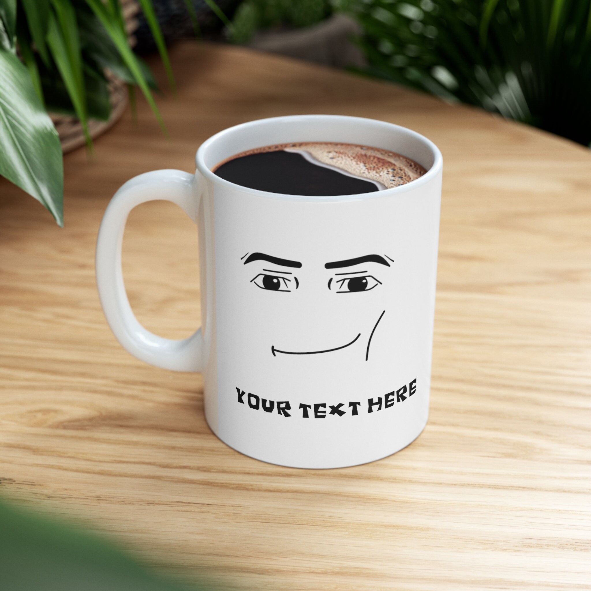 Personalized Roblox Man Face Customized Mug 11oz Double Sided 