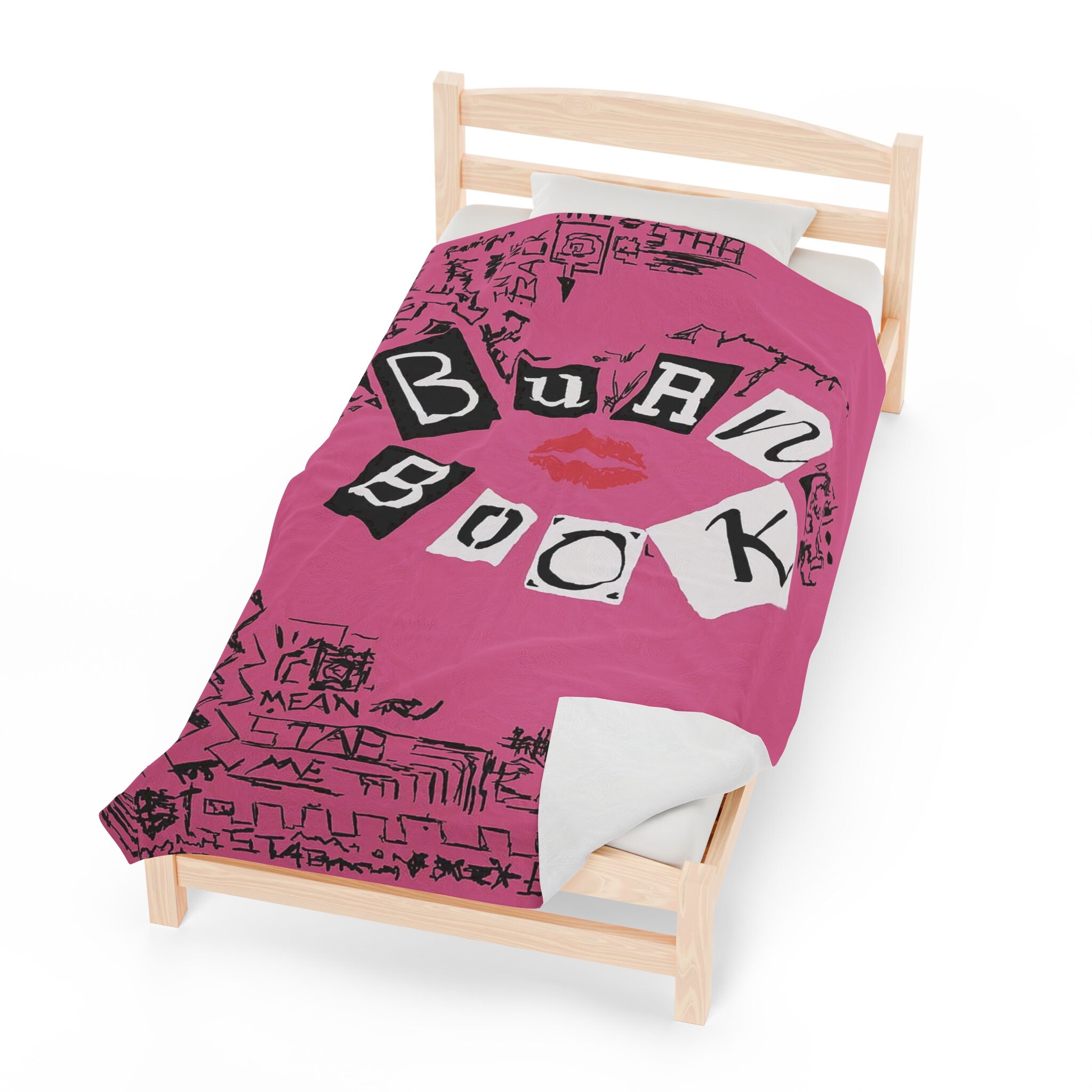 Burn Book Mean Girls Velveteen Plush Blanket Regina George, Cady Heron, Gretchen Weiners, Lindsay Lohan, Y2K Aesthetic, Gift For Girlfriend,
