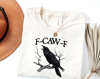 Funny Crow T-Shirt: Moonlit Raven Design, Autumn Style