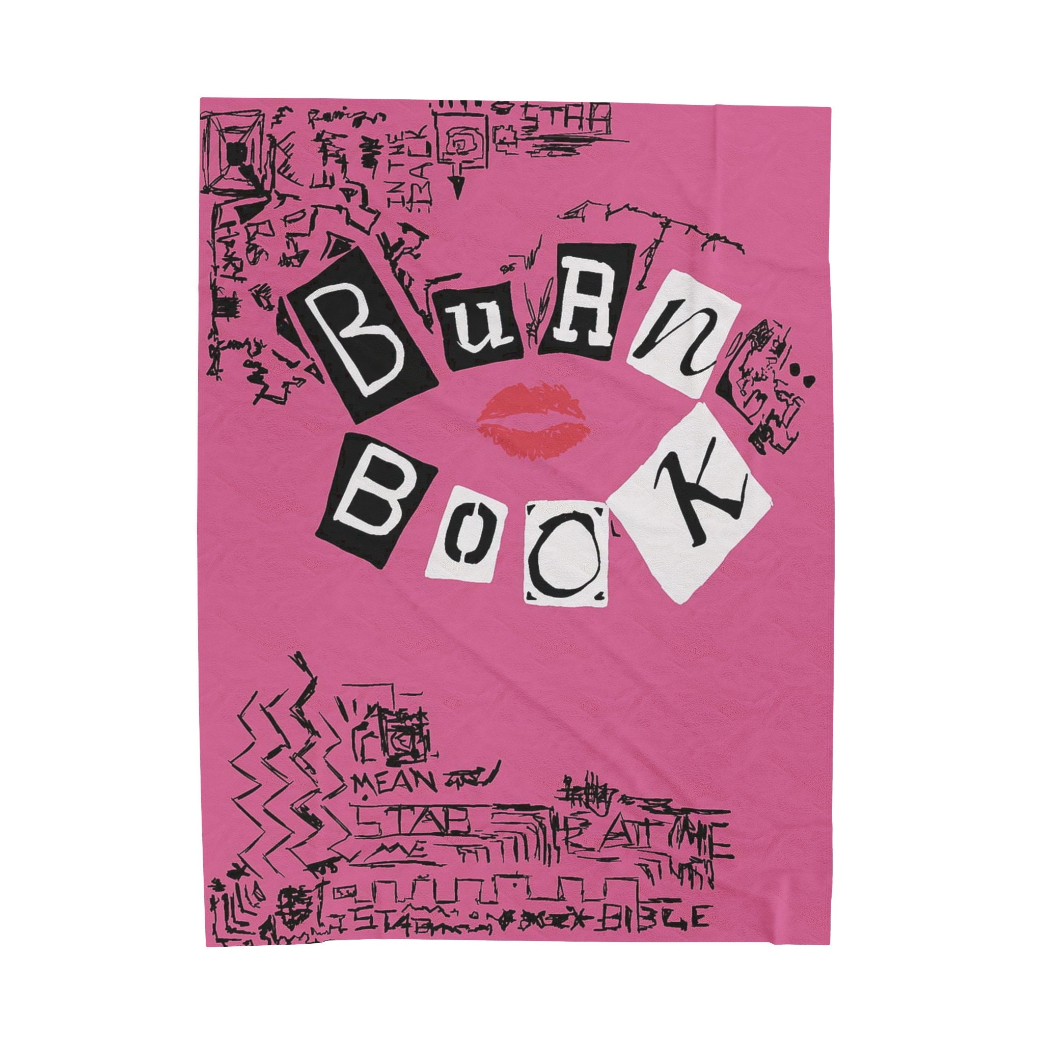 Burn Book Mean Girls Velveteen Plush Blanket Regina George, Cady Heron, Gretchen Weiners, Lindsay Lohan, Y2K Aesthetic, Gift For Girlfriend,