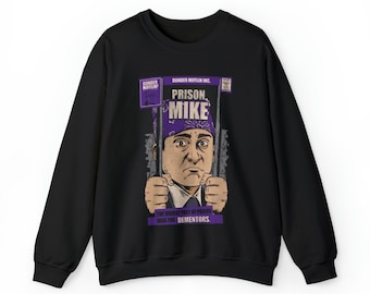 Prison Mike the Office Funny Sweatshirt Michael Scott Unisex Heavy Blend Crewneck Sweatshirt