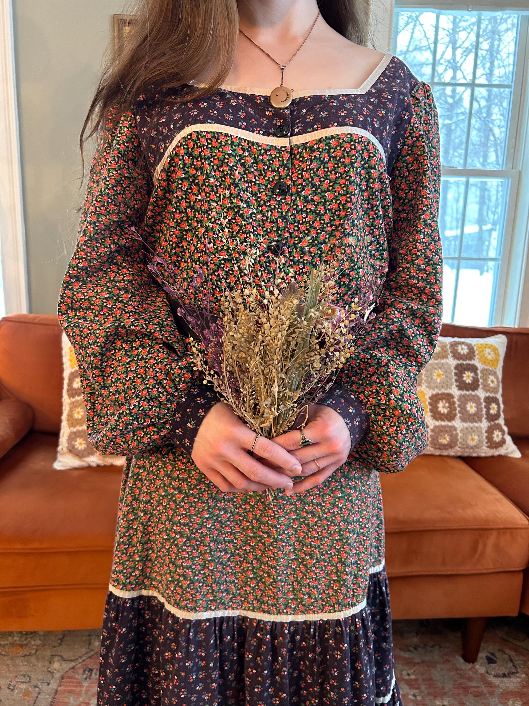 Vintage 1970s Gunne Sax Style Floral Prairie Set Size Small - Two Piece ...
