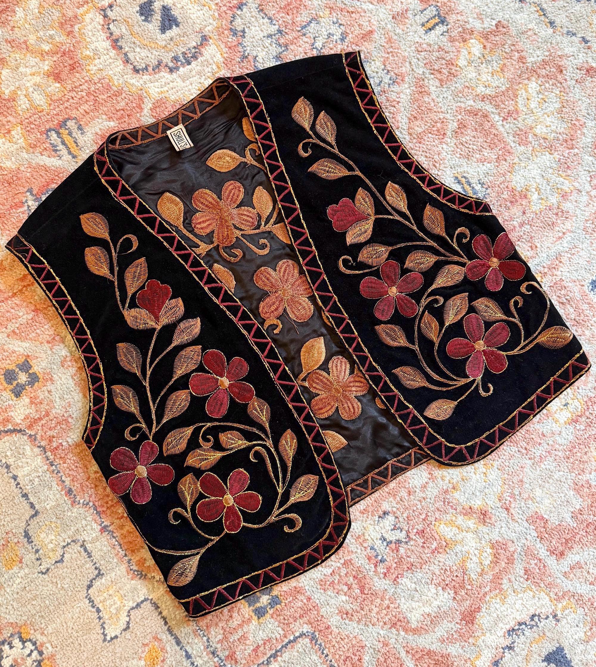 Vintage Velvet 70s Vest - Etsy