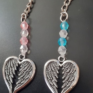 Ispirati spiritualisti, a forma di cuore, portachiavi ad ala d&#39;angelo. Perfetto per San Valentino, festa della mamma, festa del papà, compleanni e Natale.