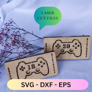 SVG Geld Halter l Digitaler Download SVG l Geld Holz Halter l Aufbewahrungsbox Geburtstagsgeschenk Gamer