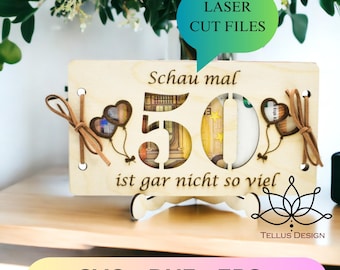 Lasercut Birthday Money Gift Card Holder: Wooden SVG (Digital Download)