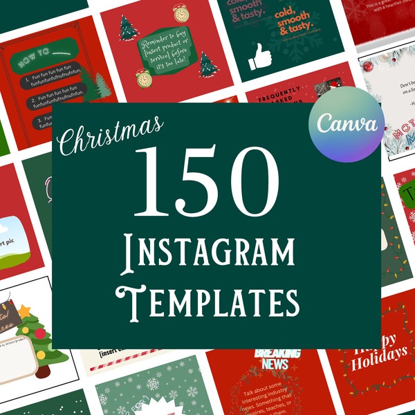 Christmas holiday winter Canva instagram template | Social media | instagram bundle | business