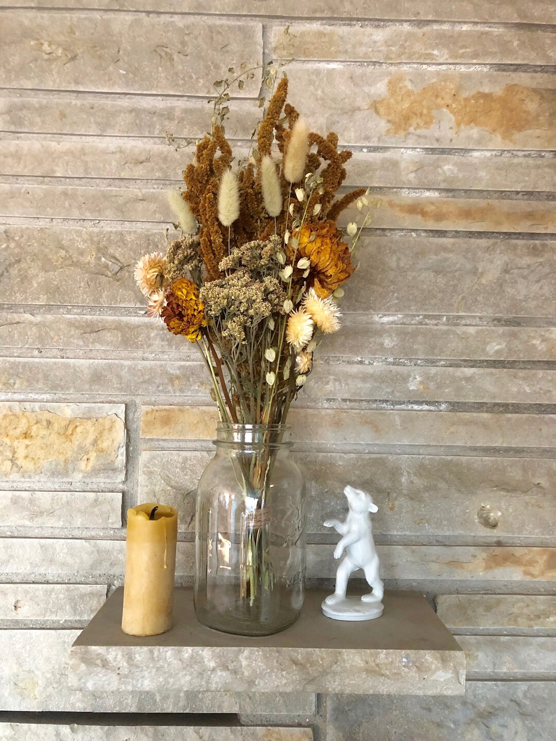 Gold Dahlia Dried Flower Bouquet Dried Flower Supplies Etsy