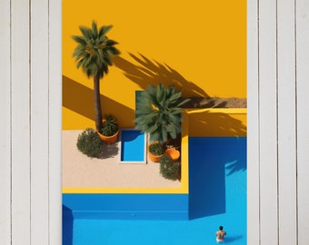Modern Geometric Swimming Pool Holiday Art - Abstract Wall Decor