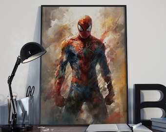 Unique Watercolor Impressionist Art Spiderman Downloadable Printable