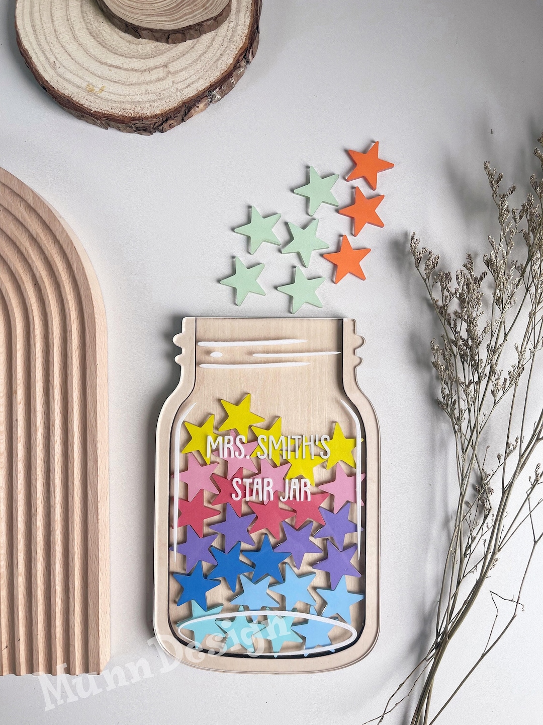 Personalized Reward Jar for Classroom, Reward Jar, Star Wooden Signs ...