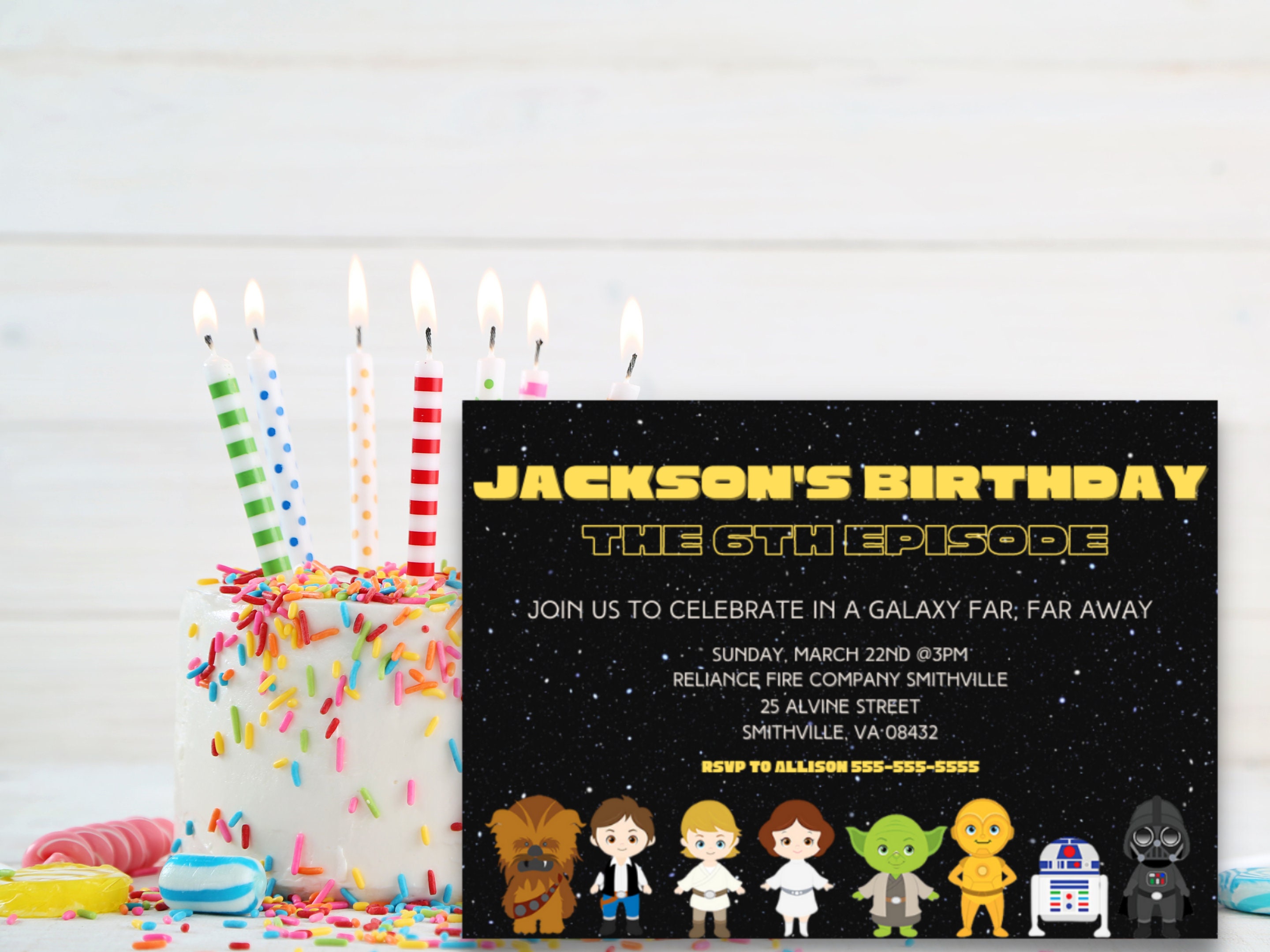 Star Wars Birthday Invitation, Star Wars Birthday Party, Star Wars