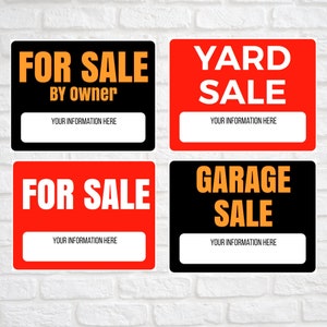 Bewerkbaar te koop teken sjabloon, digitale download yard sale sign, aanpasbare garage verkoop teken, aangepaste, afdrukbare teken, instant download