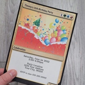 Bearbeitbares MTG 5x7 Instant Download, Magic the Gathering Geschenk, MTG Einladung, Porträt, Spielkarte, passen Sie Ihre eigene Karte an