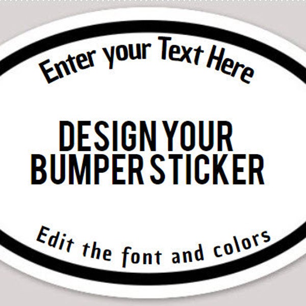 Editable Bumper Sticker, Custom Oval Bumper Stickers, Oval Sticker Digital Download, Printable Sticker Gift, Car Bumper Sticker, Car Decal