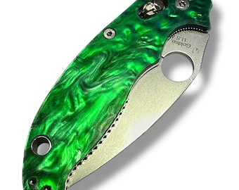 Kustom Spyderco Manix 2 pads (galaxgrön)