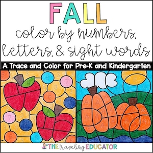 Fall Coloring Pages for Kids | Color by Sight Words, Letters, and Numbers | Color by Code